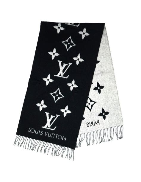 louis vuitton black and grey scarf|Louis Vuitton wool scarf.